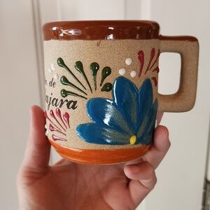 Handcrafted Ceramic Mug with Blue Floral Design